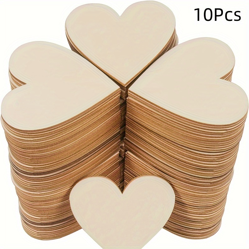 

10pcs Diy Unfinished Wooden Hearts For Painting - Engagement, Valentine's Day & Home Decor