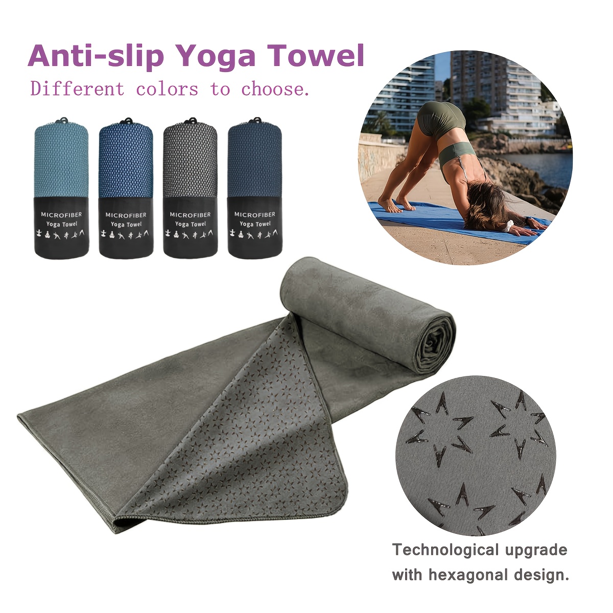 1pc non slip yoga mat towel hexagonal Temu New Zealand