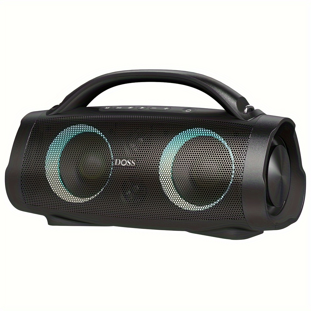 Image of Doss 100w Outdoor Speaker Bluetooth 5.3 With , Rich , 20 Hours Playtime, 10400mah Power Bank, Mixed Color Party Light, Ipx6, Portable Speaker For Camping