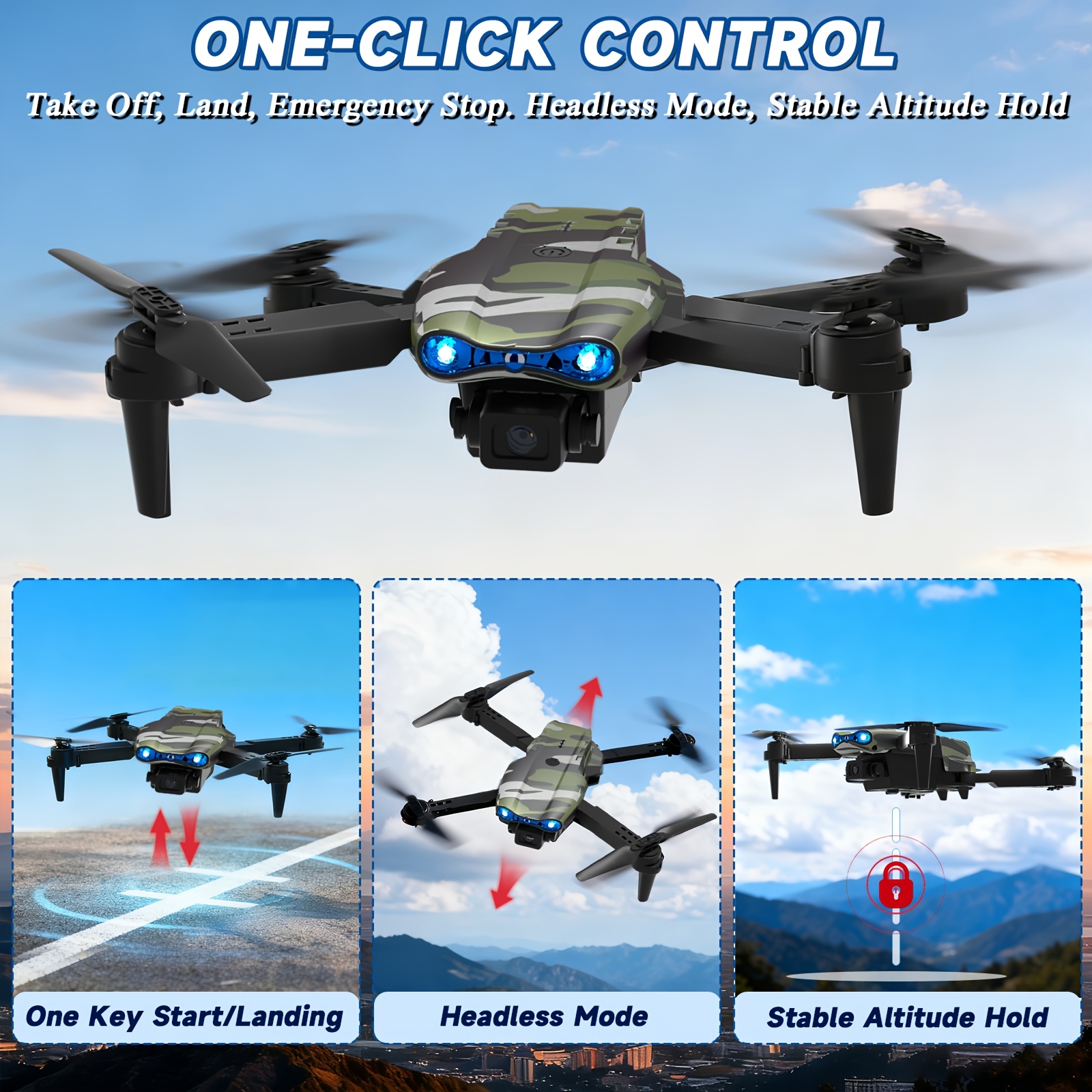 Foldable HD Quadcopter Drone with Dual Cameras, APP Control, Real-Time Video, Multiple Battery Options, Indoor and Outdoor Use