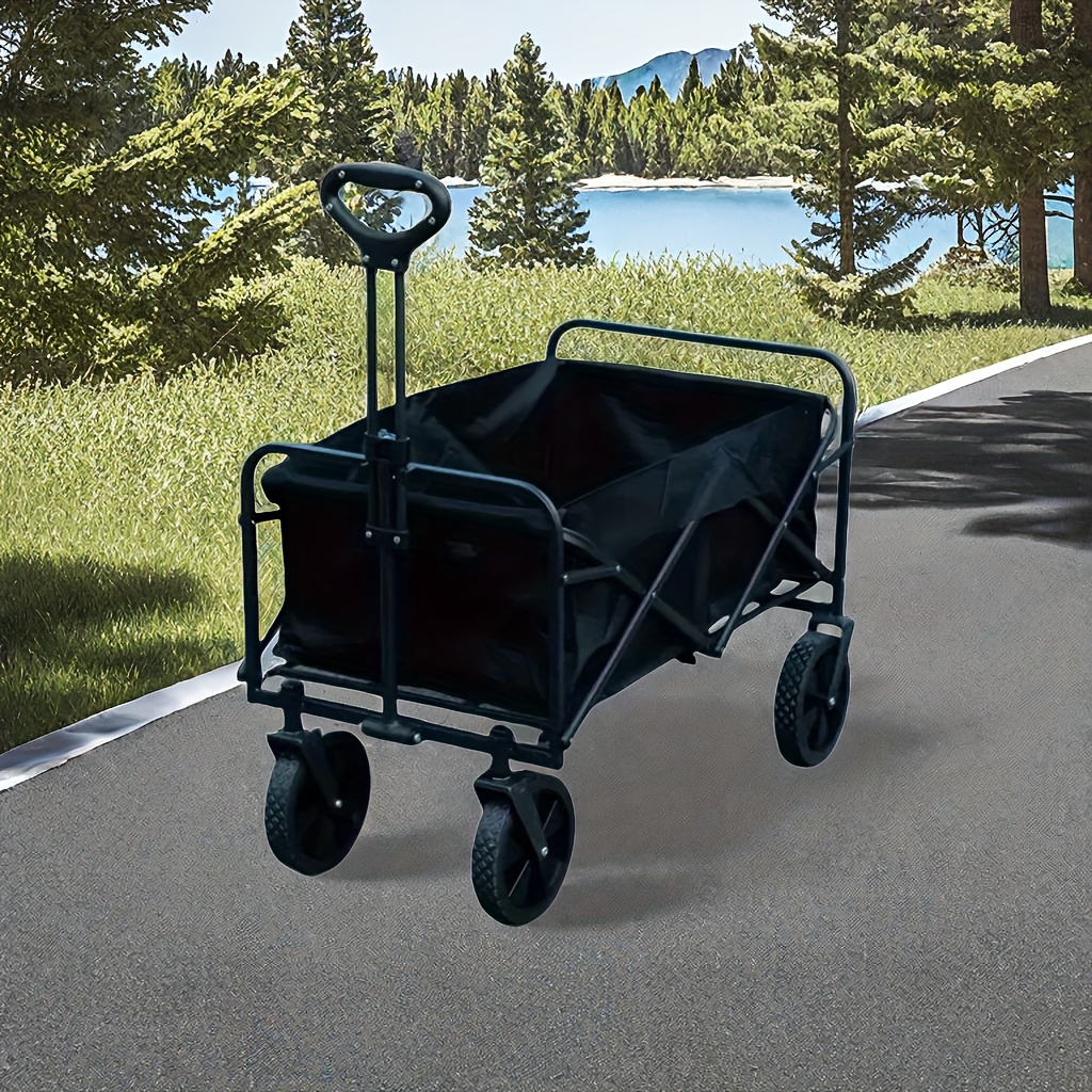 

Heavy Duty Collapsible Folding Wagon With Dual Drink Holders - Waterproof, Portable Utility Cart For Camping, Shopping, Sports, And Gardening, Garden Houses