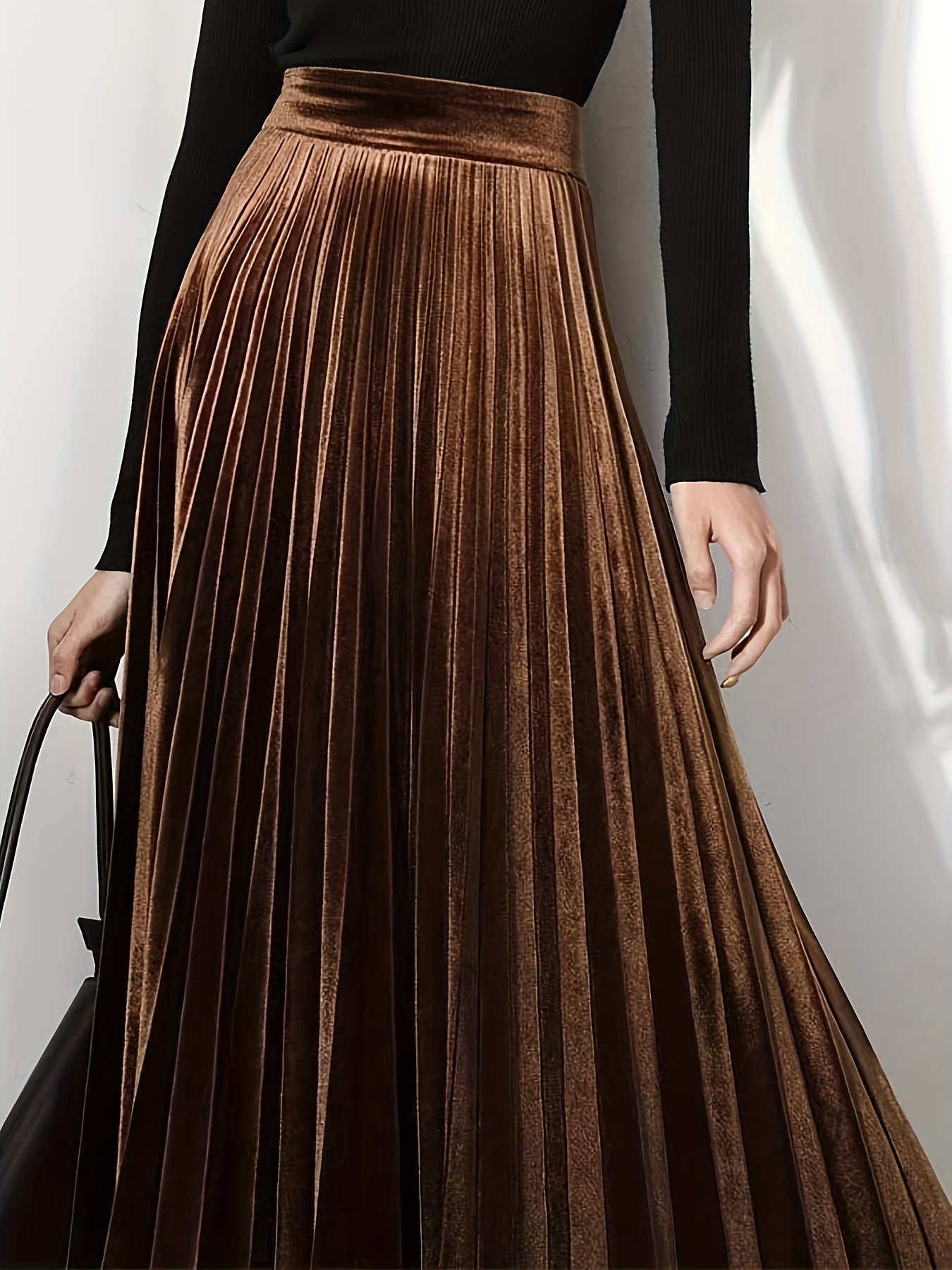 Pleated velvet maxi skirt hotsell