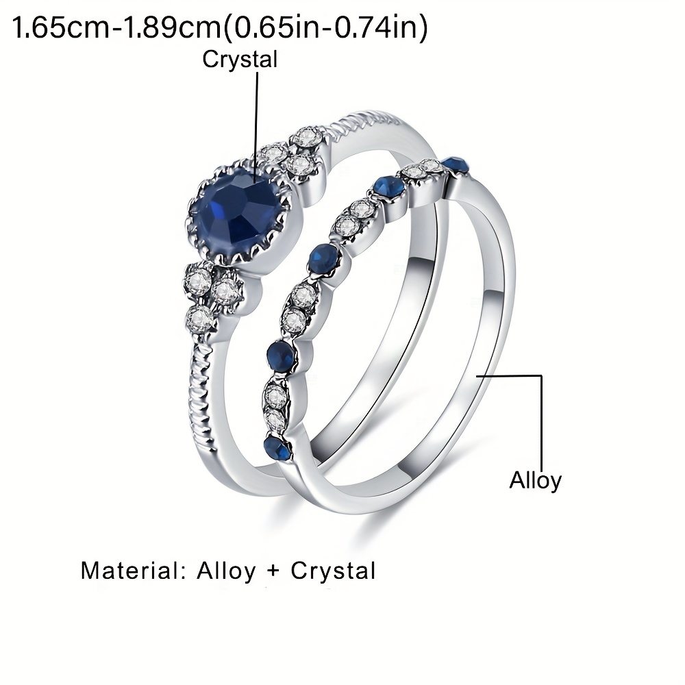 2pc Set of Artificial Crystal Rings — Versatile Gift for Women