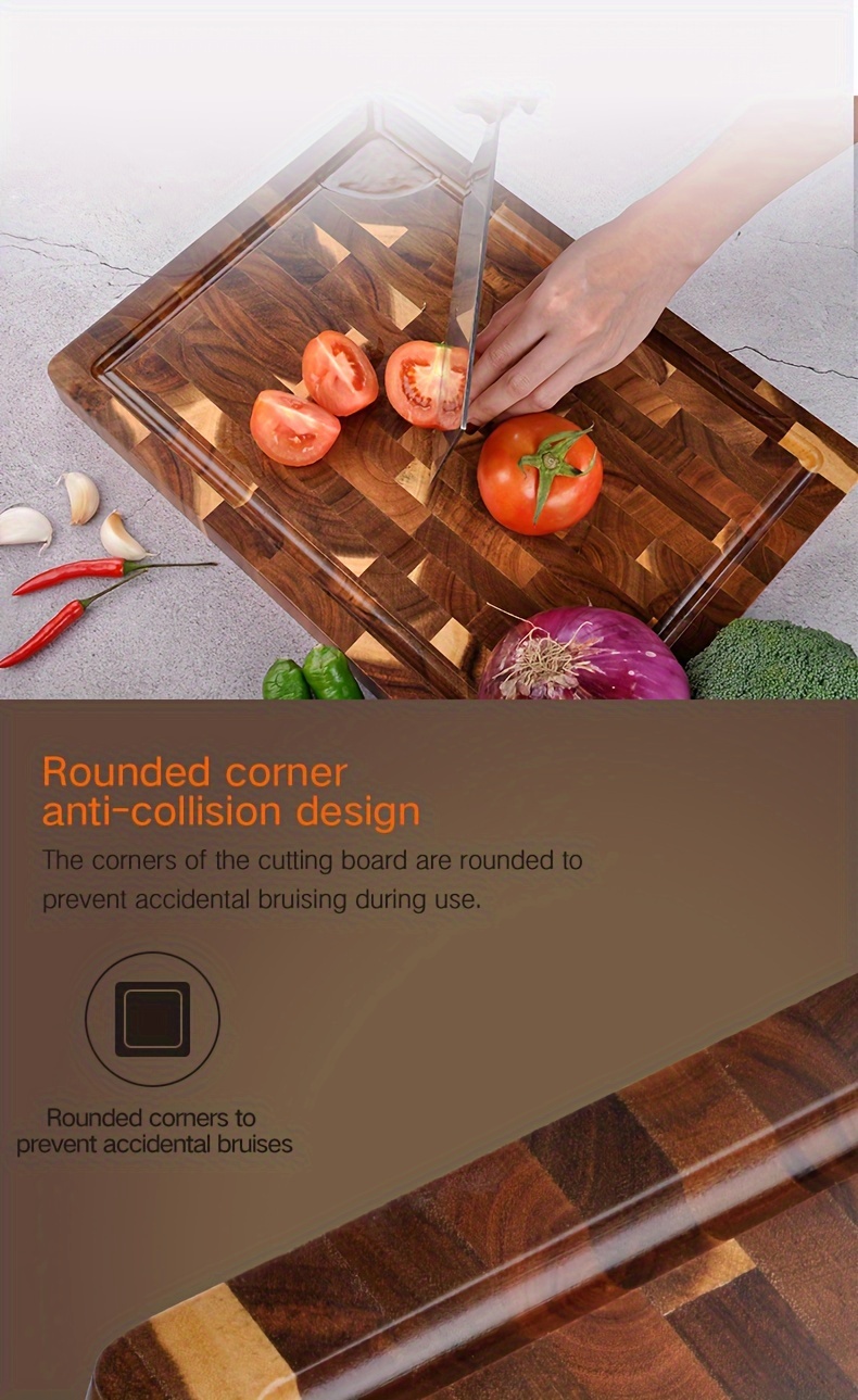 premium acacia wood cutting board with juice     mold resistant   kitchen   for fruits and vegetables details 3