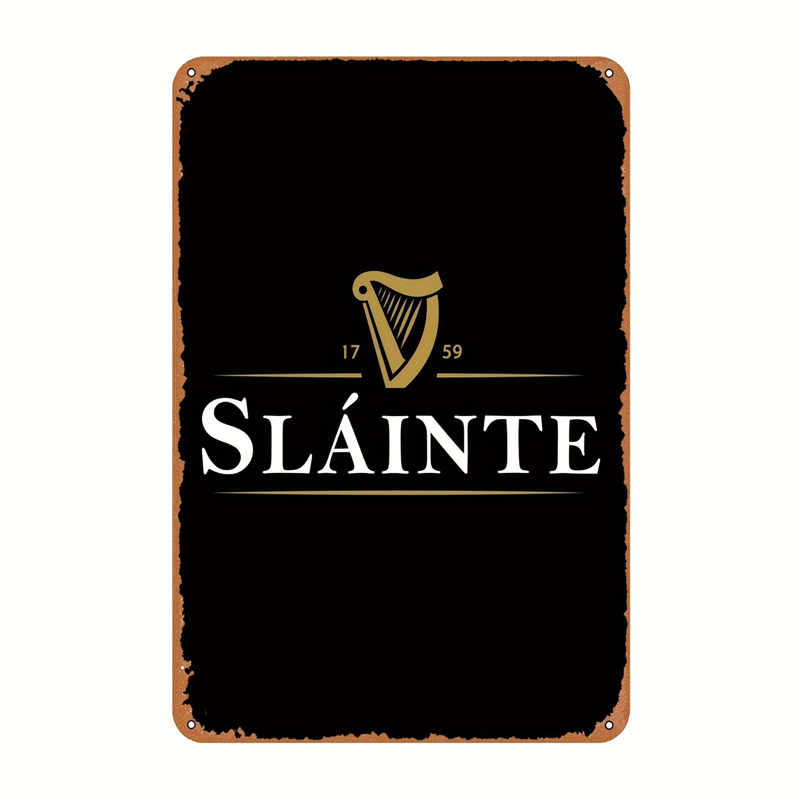 

Slainte Guinness Vintage Metal Sign - Retro Wall Art For Home, Kitchen, Bar, Or Coffee Shop Decor, 12x8 Inch