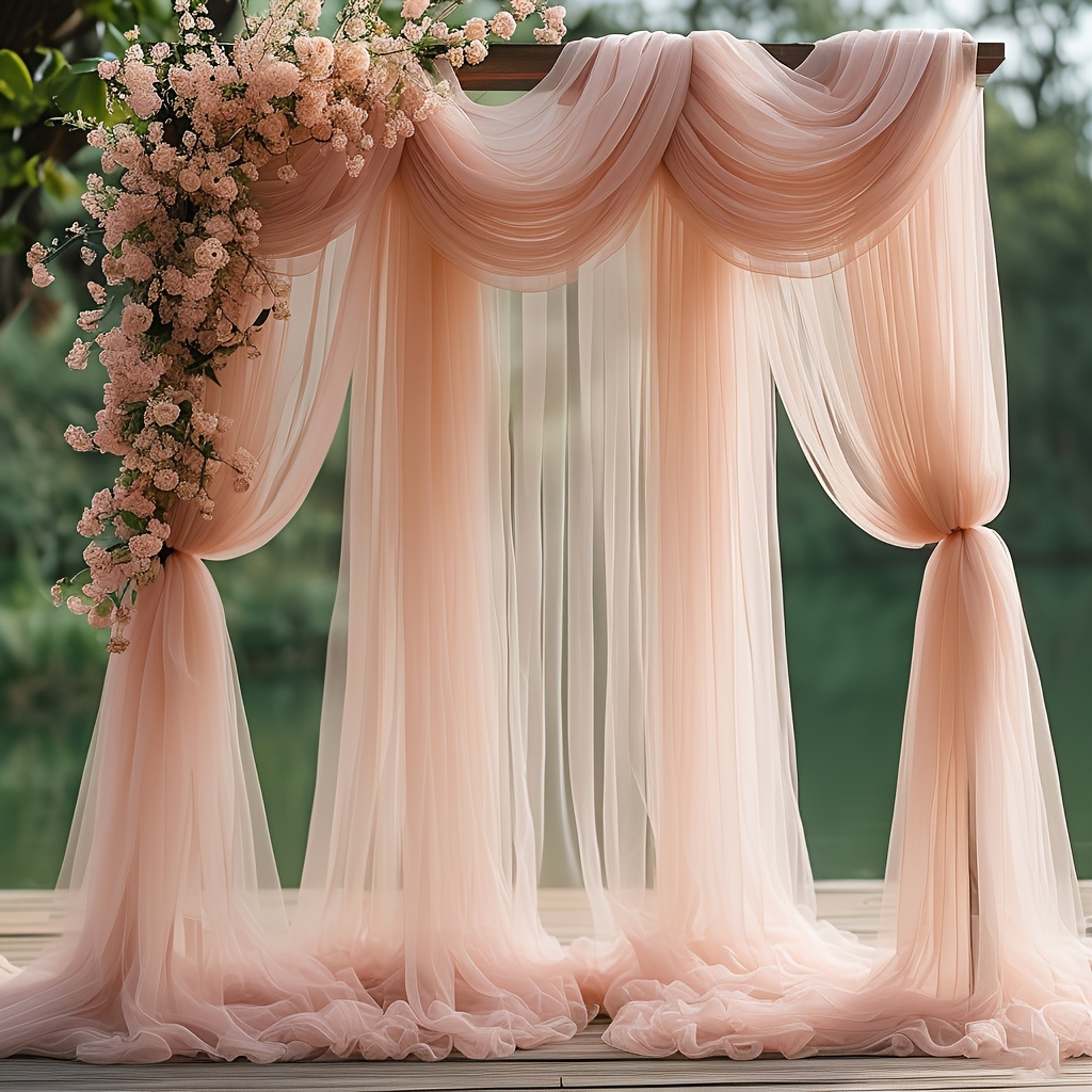 

Romantic Blush Wedding Canopy Fabric: 3 Sizes Available - 26.2ft/315in, 19.7ft/236.5in, 9.85ft/118in - Wedding Ceremonies, Receptions, And Decorations - , Polyester Material, No Feathers Included