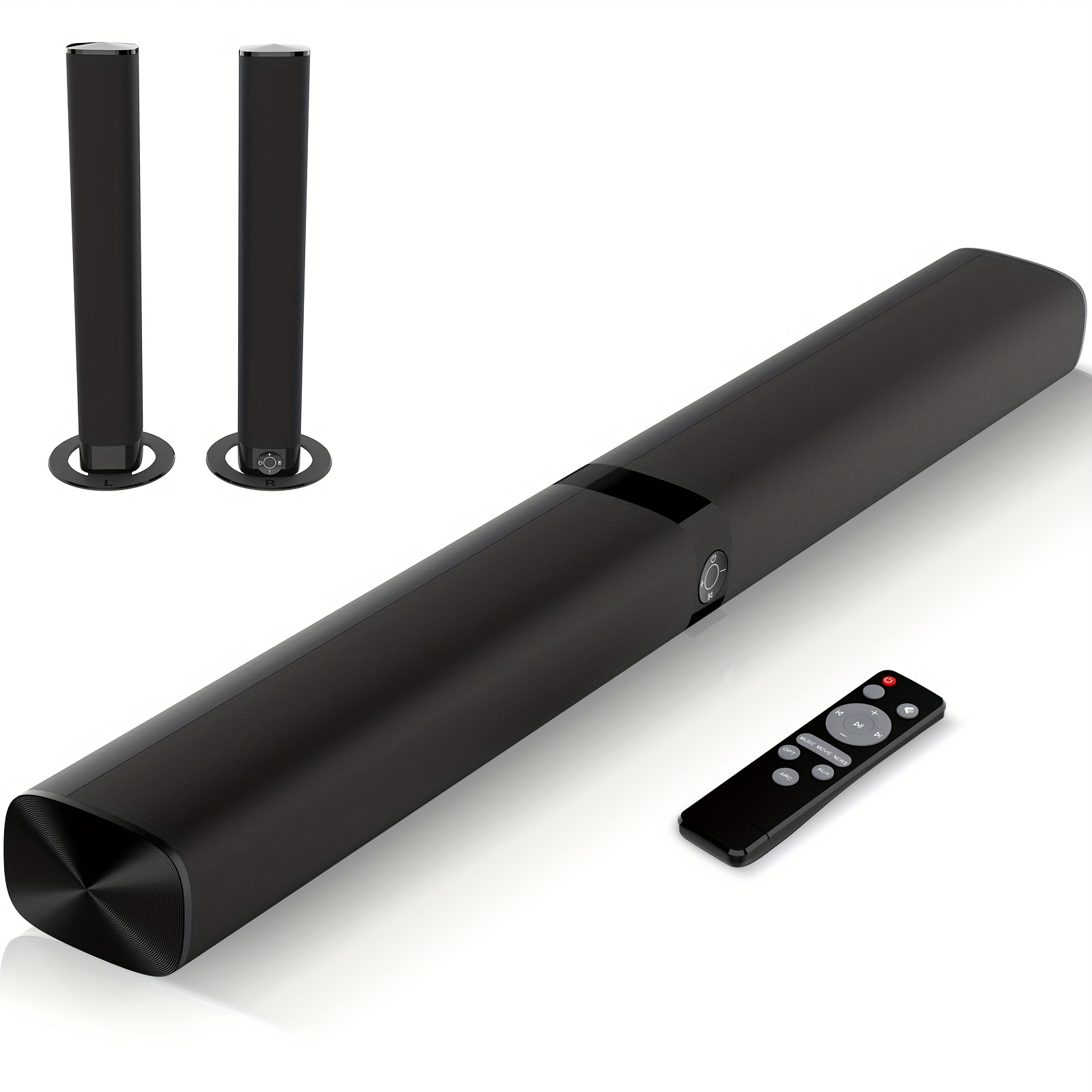 TEMU 60w Sound Bars For Tv, Smart Tv Soundbar Wireless Speaker, Wired & Wireless Sound Bar, Separable Soundbars With Arc/optical/aux Connection 32