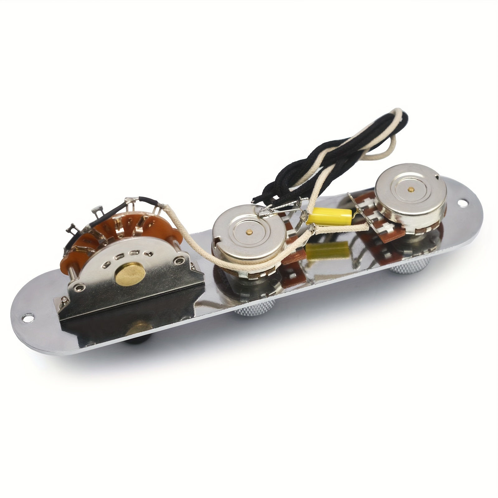 [1pc Vintage Guitar Control Plate] 1pc Vintage-Style 3-Way Switch Guitar Control Plate | Alloy, 500K Potentiometers, Blade Switch, Waxed Cloth Wiring Harness | Compatible with Telecaster