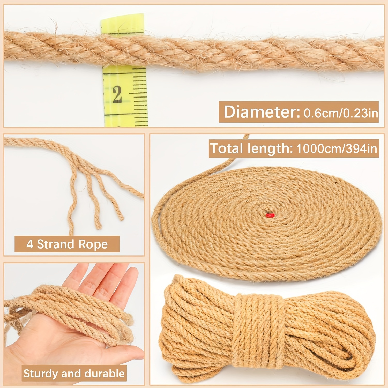 33   jute rope for cat scratching posts replacement cord for cat trees and scratching columns   yellow jute line brand ytyu Product details 5