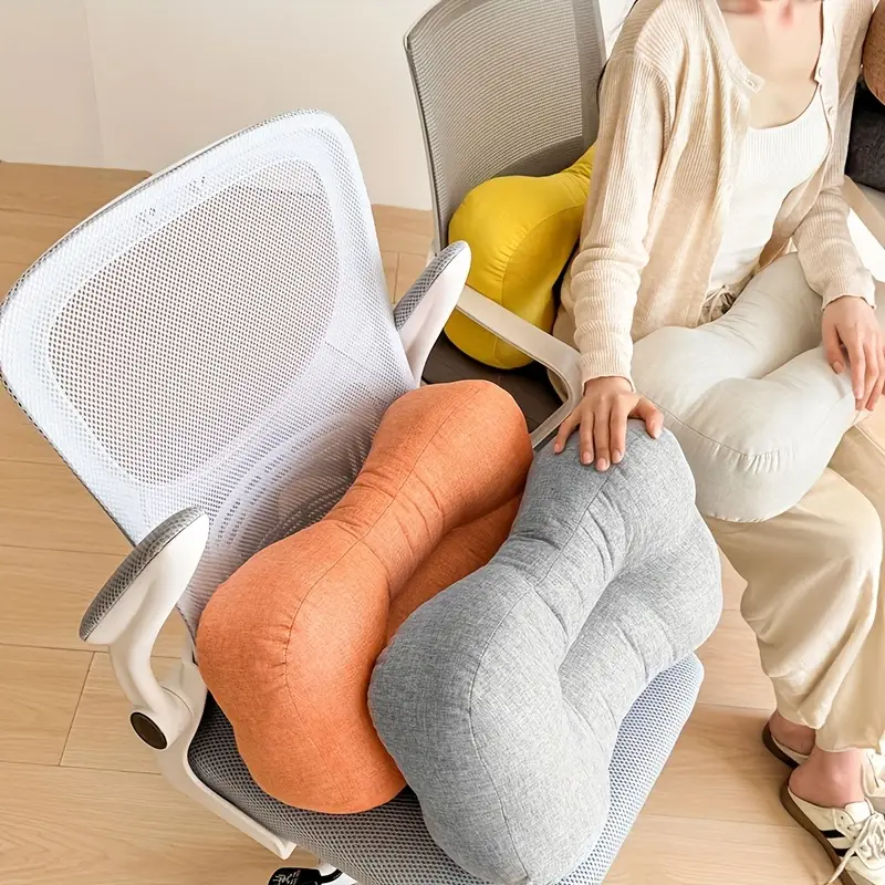 breathable lumbar pillow for office chair ergonomic support machine washable zipper closure retro style ideal for home car use perfect gift for mothers day fathers day birthdays office chair accessory vintage style pillow zipper closure pillow lumbar support pillow Product details 1