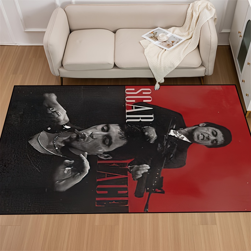   man   and gun area rug   polyester non slip machine washable ideal for living room bedroom hallway outdoor 15x23 19x31 31x47 39x59 47x63 63x78 inches details 2