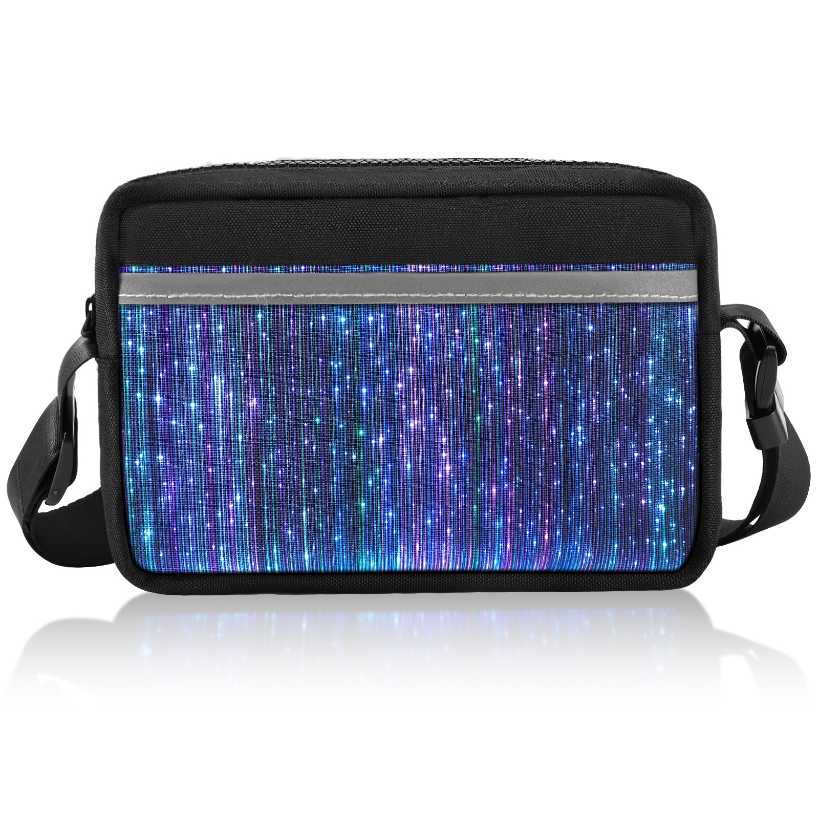 TEMU Led Crossbody Bag Small Light Up Purse Glowing Handbags Mini Shoulder Bags Women Luminous Wallet For Party
