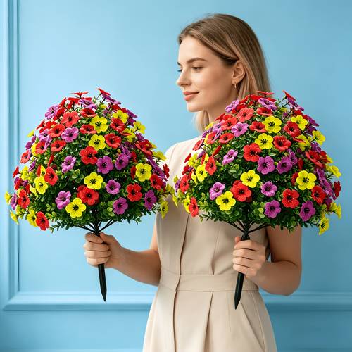 large lifelike artificial plug in plants and flowers for bosses with ground stakes uv resistant faux plants suitable for porch patio balcony courtyard decoration wedding decor birthday parties valentines day christmas mothers day