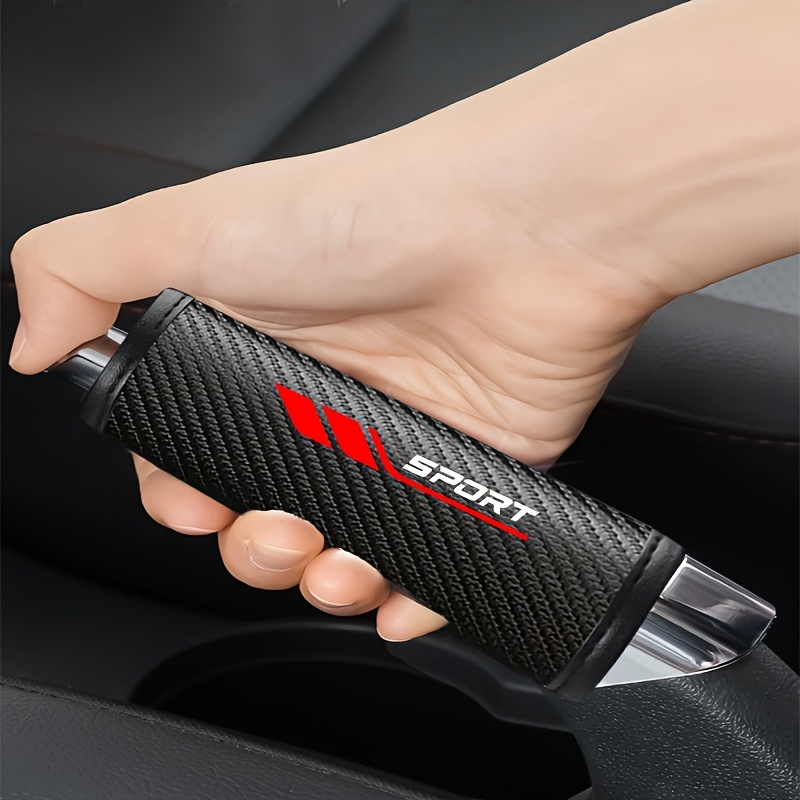 Image of 1 Car Handle Gear Shift Dust Cover, Faux Leather Carbon Fiber Material, Non-slip, Wear-resistant Protective Cover, Enhance The Car Interior Style, Suitable For Most Models