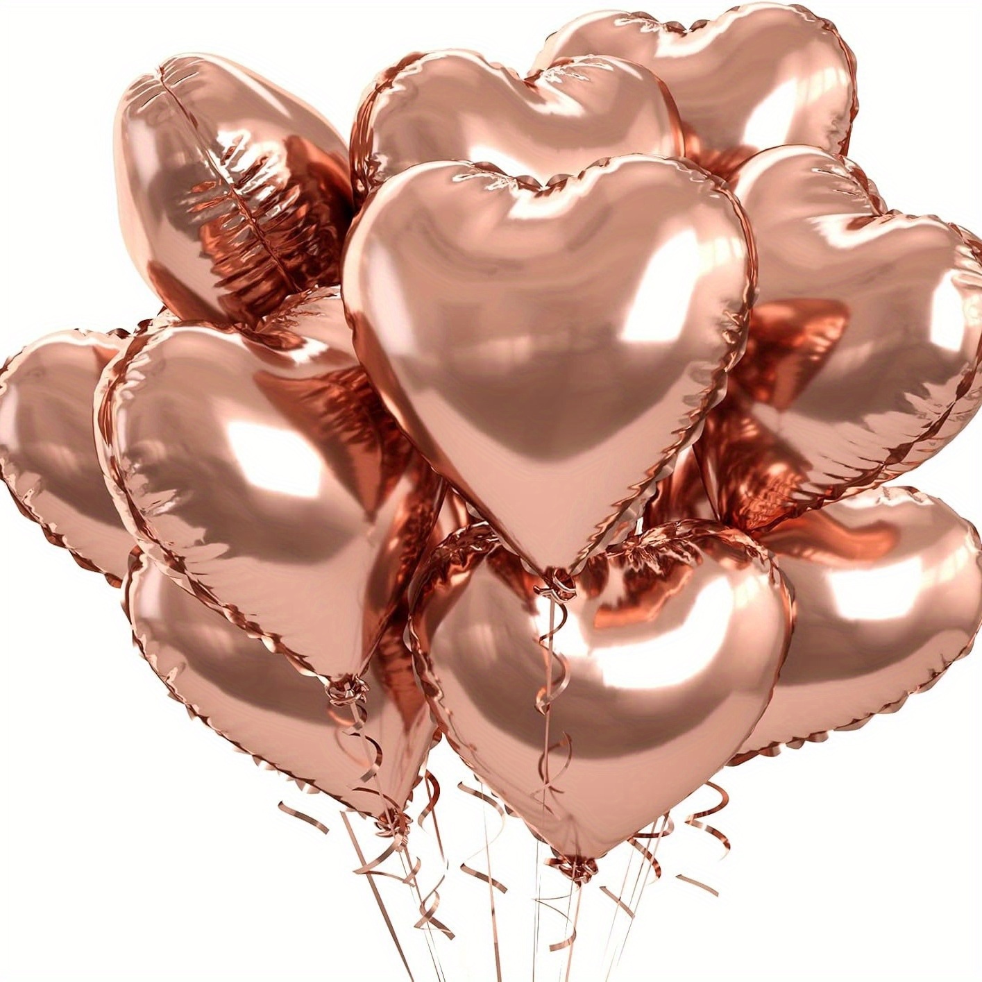 Image of 30pcs Rose Heart Balloons | 10inch Heart Shape Balloons For Valentines Day, Wedding, Birthday Party, Shower, Anniversary, Graduation, Mother's Day Decorations, Aluminum Film Material