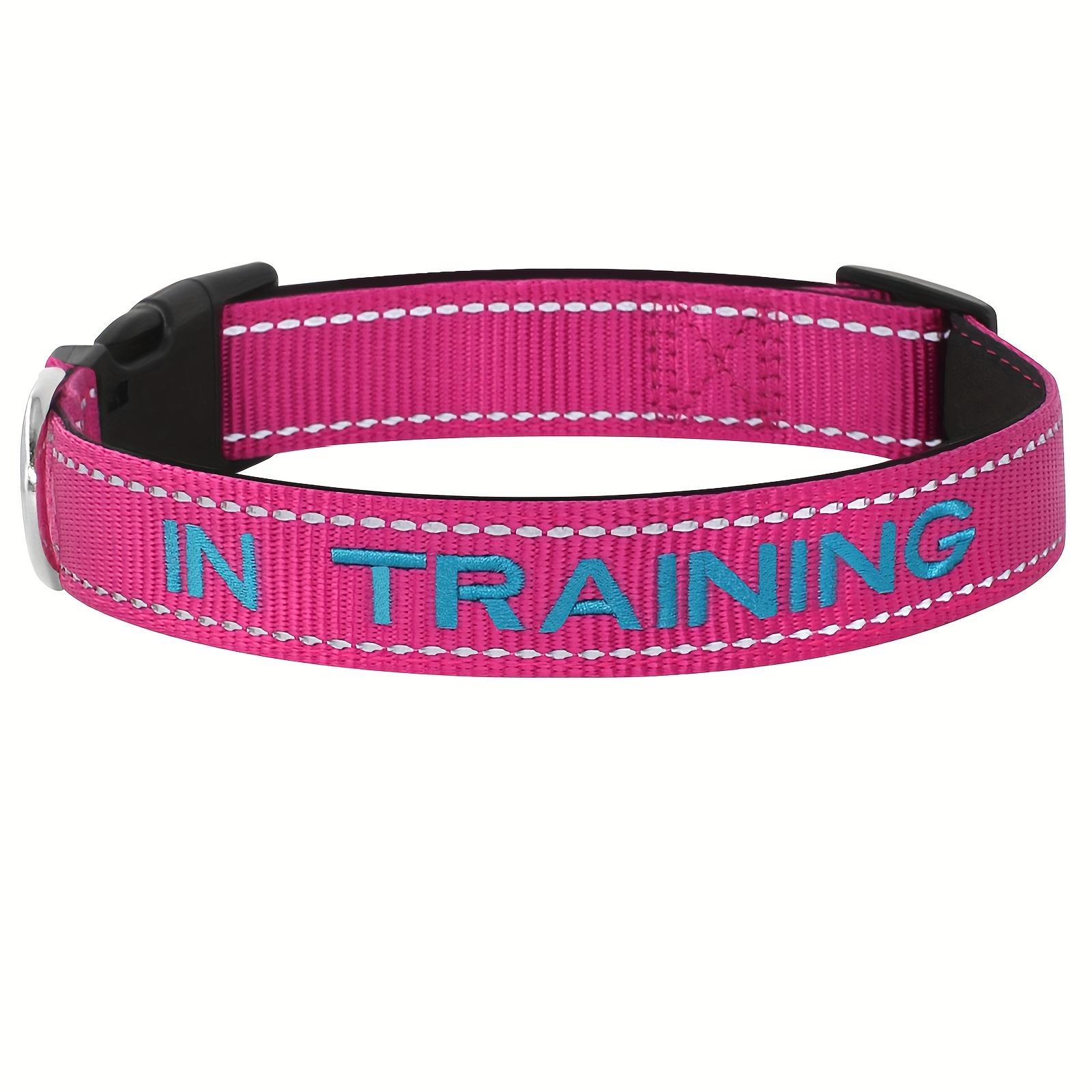 TEMU Customized Warning Dog Collar With Sponge Pad & Reflective Night Safety - Personalized Embroidery For Deaf/blind Dogs, 