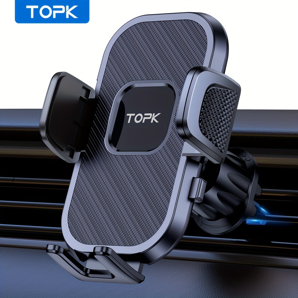 E-shop TOPK Upgradierte Auto-Handyhalterung für Lüftungsgitter - Metallhaken-Design, Hochwertig, Verstellbar & Passend für Alle Handys, Sichere