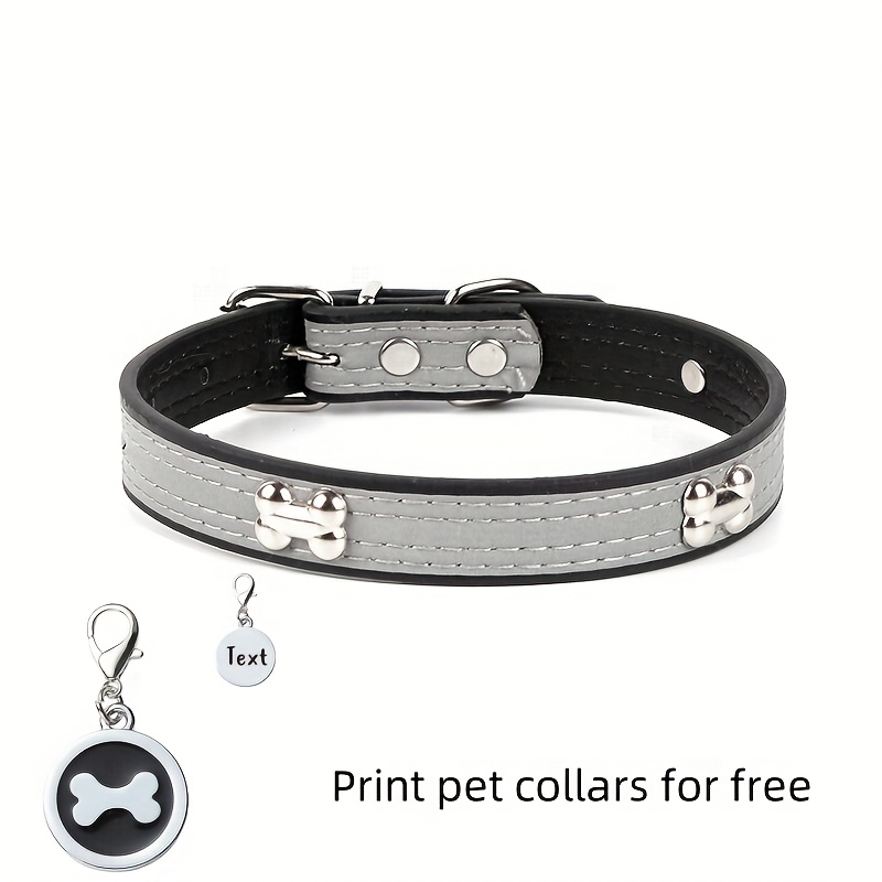 TEMU Luxury Glowing Pet Collars With Free Id & Owner Contact Display - Striped Pvc Dog Collars Suitable For Dogs, For Night, Multiple Styles & Colors