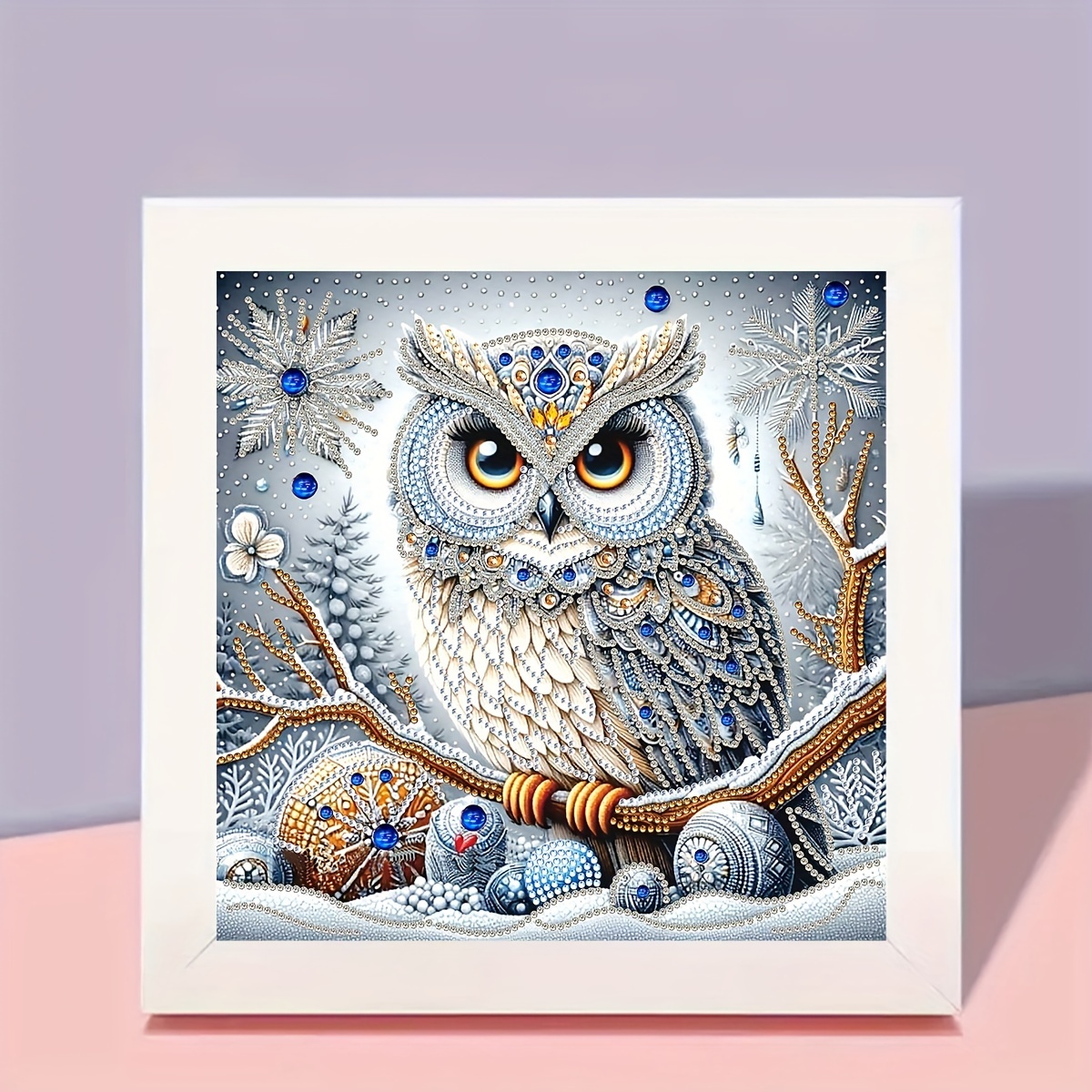 

1pc Owl Diamond Art Painting Kit, Irregular Rhinestone Diamond Art Painting, Diy 5d Partial Diamond Inlay Painting, Handicraft Gifts, Wall Decoration, No Frame (30x30cm/11.8x11.8in)