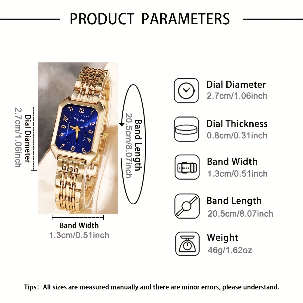 1 Stuks Modieuze Zakelijke Stijl Dames Quartz Horloge, Klassiek Veelzijdig Vierkant Wijzerplaat Dameshorloge, Geselecteerd Thanksgiving Cadeau voor Zussen, Geschikt voor Dagelijks Gebruik