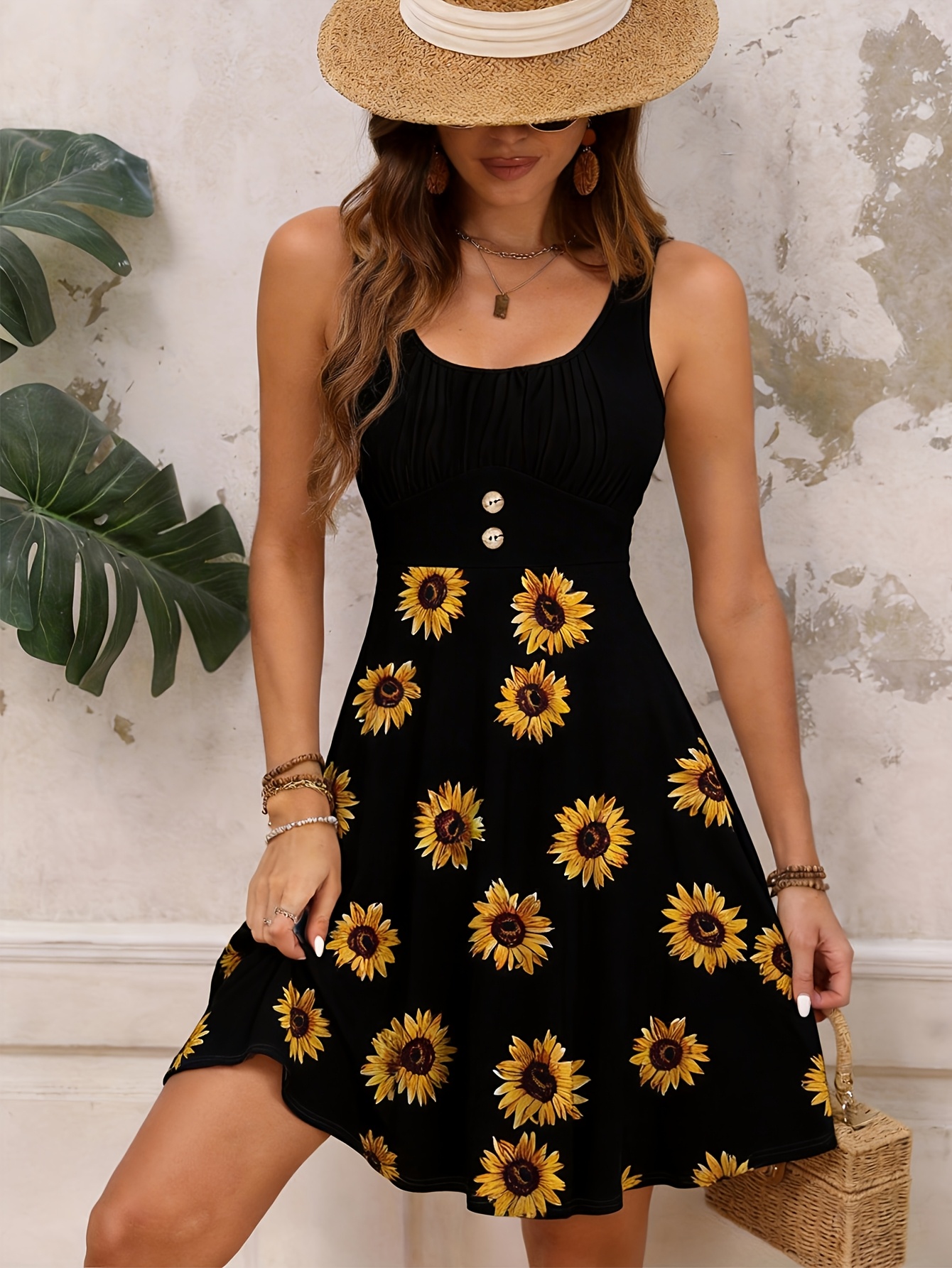 sunflower dress sold on Temu United States
