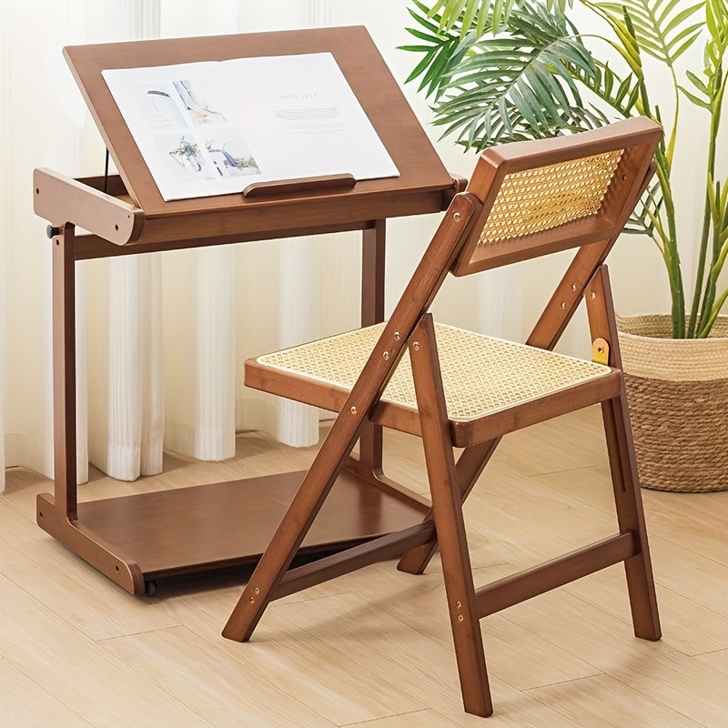 2 Sillas Plegables de Bambú Modernas - Estructura de Madera de Bambú Resistente, Sillas Portátiles y Ligeras Adecuadas para Uso en Interiores/Exteriores, Diseño Ahorrador de Espacio, Fácil de Plegar/Desplegar, No Requiere Montaje, Ideales para Hogar, Jardín, Oficina - Capacidad de Peso 149,69 KG