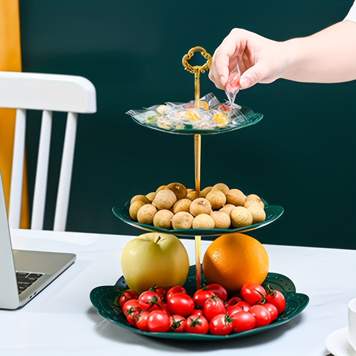 

3-tier Plastic Dessert Stand - Perfect For Birthday Parties, Afternoon Tea & Snacks | Durable Fruit & Cake Display Tray