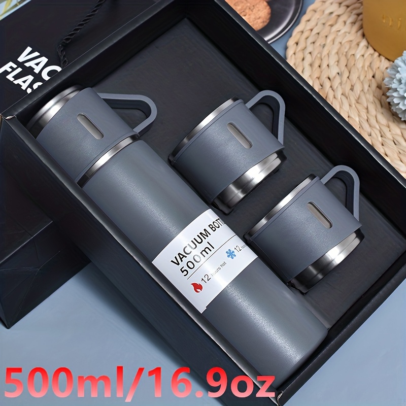 [Vacuum Insulated Mugs] Set of 500Ml/16.9Oz Stainless Steel Thermal Mugs | Vacuum Insulated Flasks, Insulated Sports Bottles, And Thermos Bottles Suitable for Both Hot And Cold Beverages, Perfect for RV Living, Compact RV Furniture, Outdoor Activities, And Office Use, Making an Excellent Gift for Loved Ones. RV Kitchen Accessories