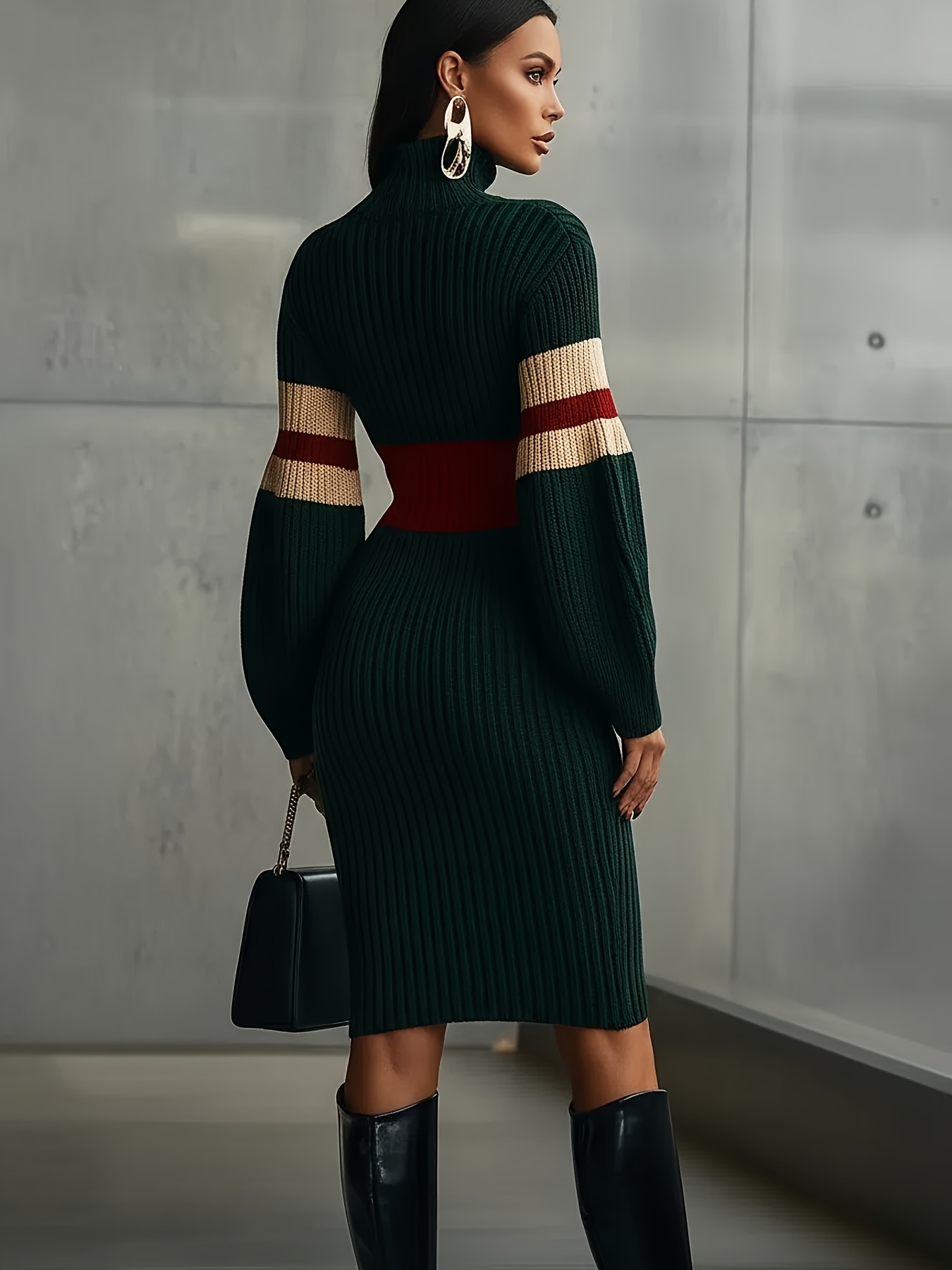 slim fit dress slacks Dark Olive Sweater for Women main image 0