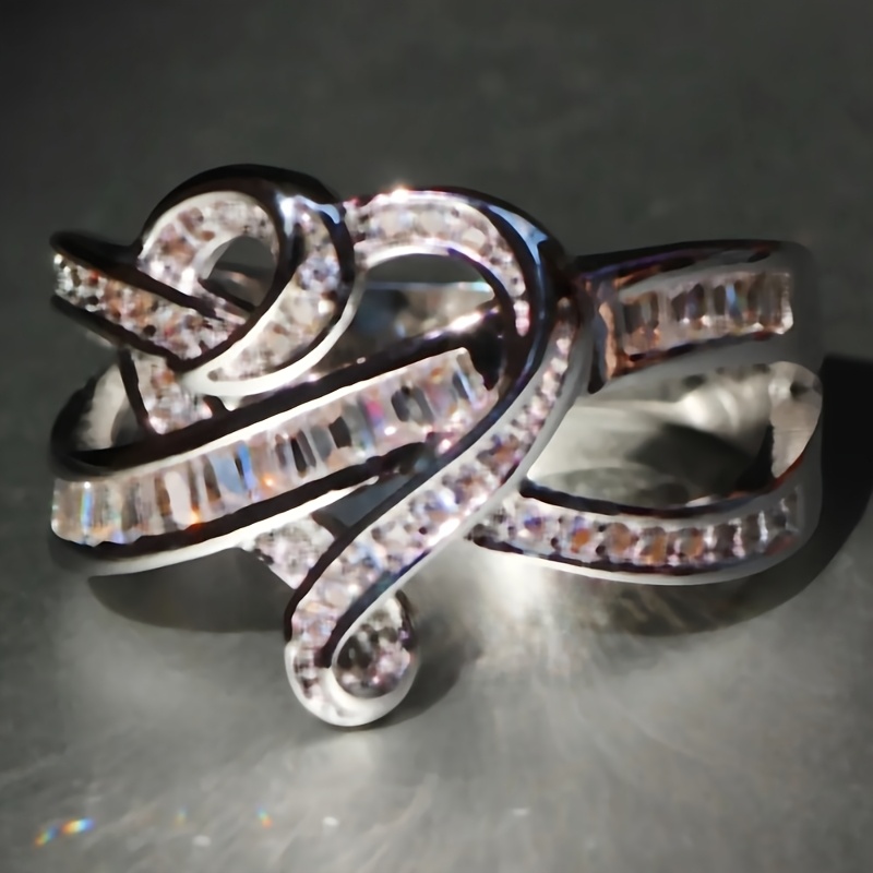 Heart-Shaped Zirconia Ring for Women