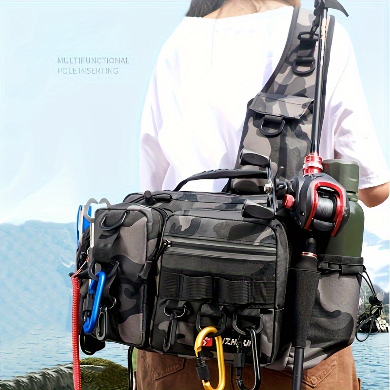 Fly Fishing Tackle Bag Rod Holder Large Capacity Chest Pack - Temu