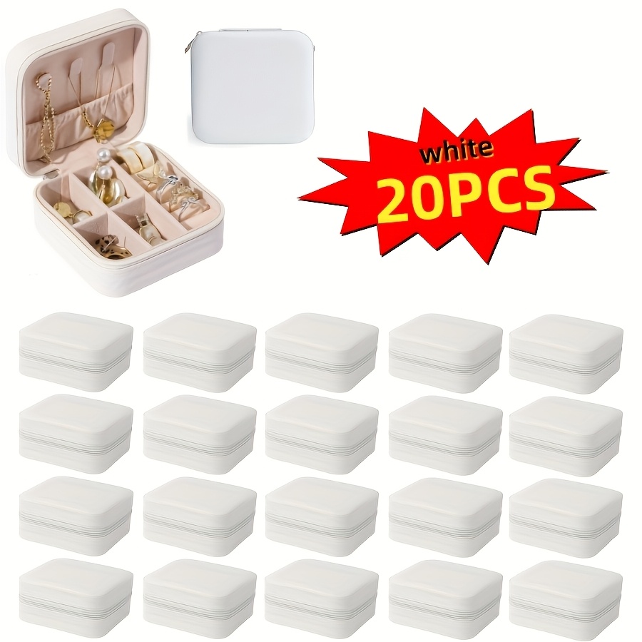 20pcs Mini Jewelry Box Set, Zippered Storage for Rings & Earrings