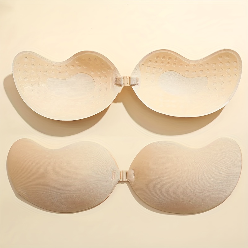 1pc Black/Nude Women'S Strapless Adhesive Bra, Invisible Gather, Strapless Design Suitable for Off-Shoulder And Backless Outfits, Adhesive Fit Reusable, Seamless Coverage with Support, a Practical Matching Item for Revealing Clothing