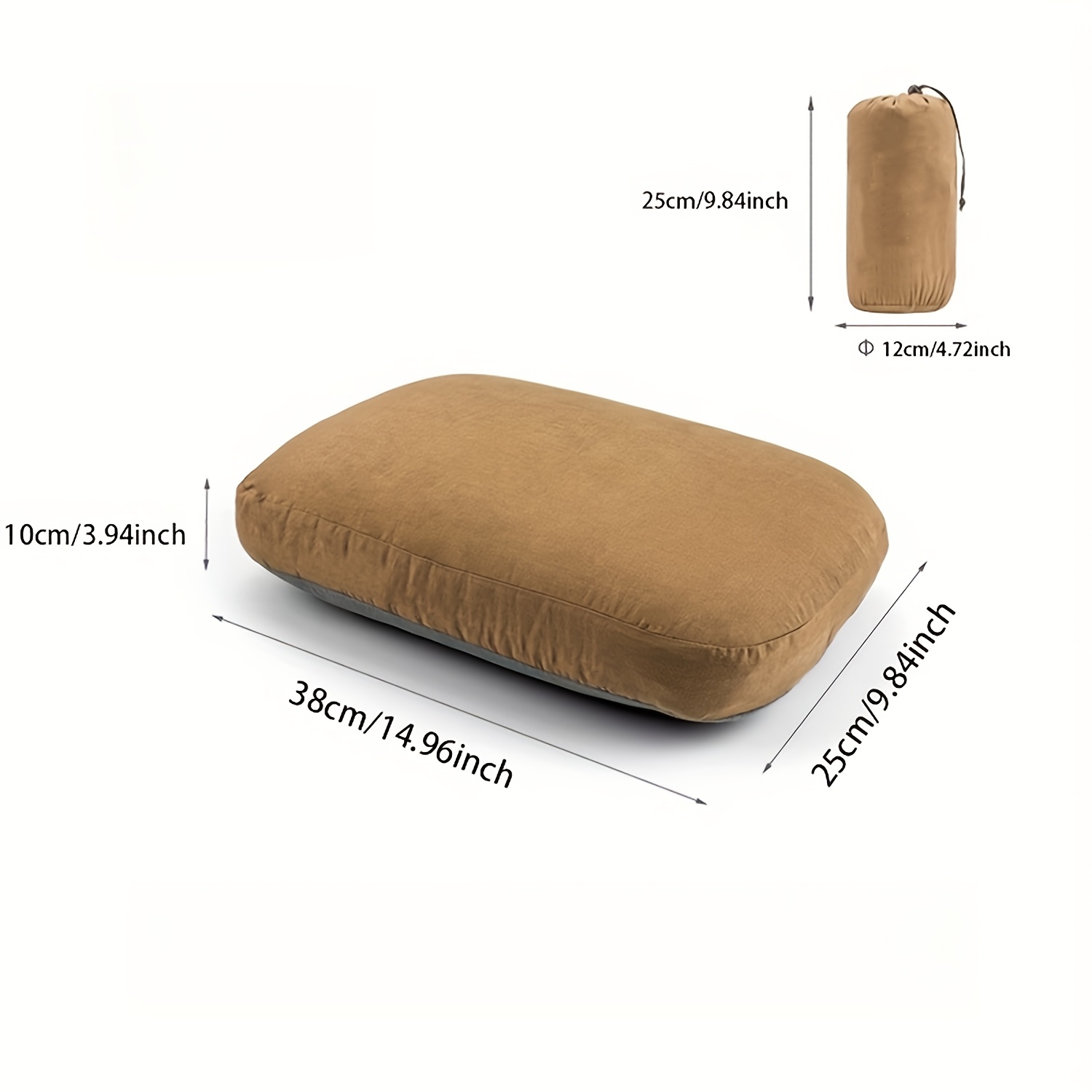 TEMU Oreiller de camping d'extérieur, lot de 1, 4 couleurs disponibles, oreiller cervical portable en mousse à mémoire de , convient pour le camping
