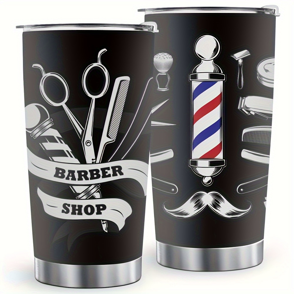 

20oz Barber Shop-themed Stainless Steel Insulated - Hair Salons, Birthday & New Year Gifts For Teacher