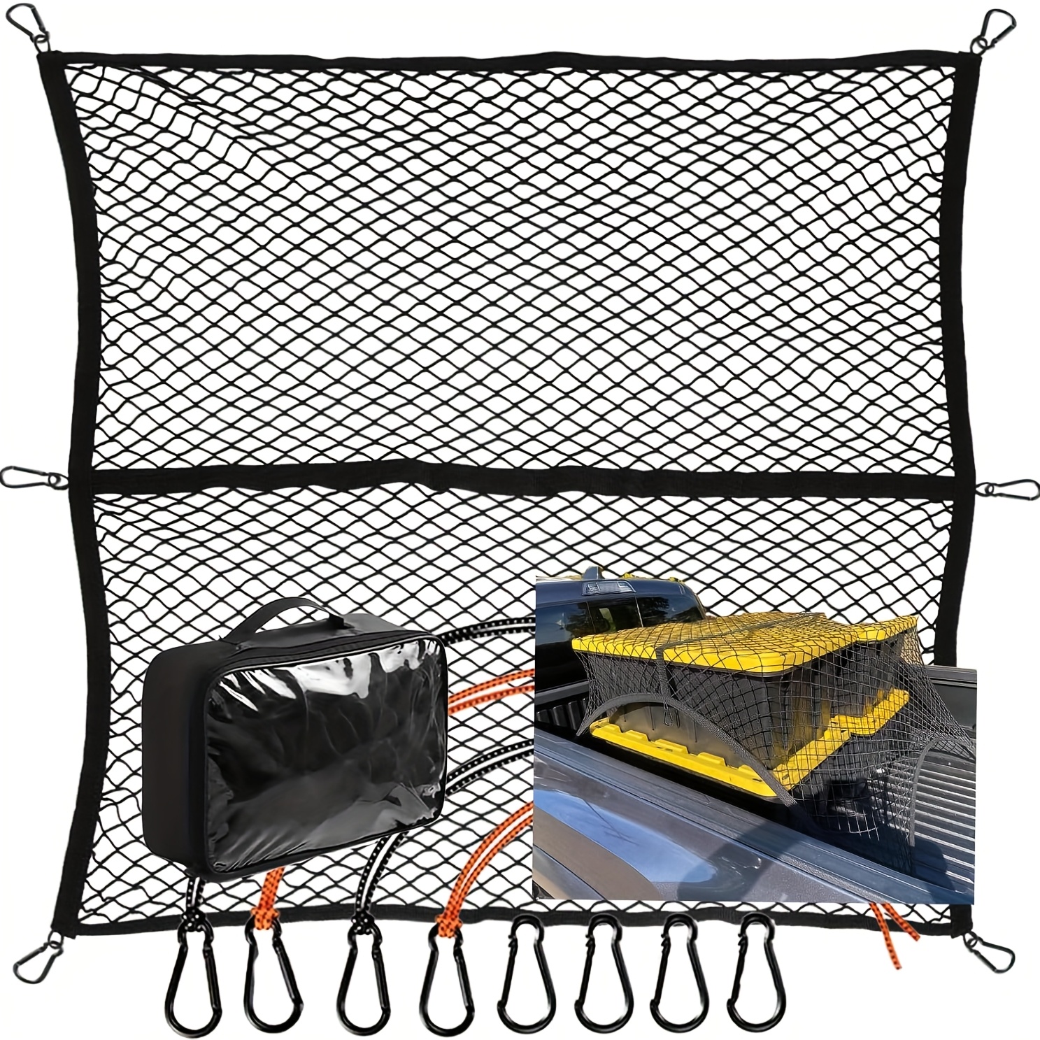 Cargo Net For Pickup Truck Bed - Cargo Nets For Trailer Boat 4'x4' To 8