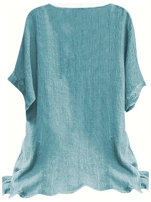 3 4 sleeve solid color blouses women fashion casual shirts solid color 3 4 sleeve round neck blouses summer loose streetwear