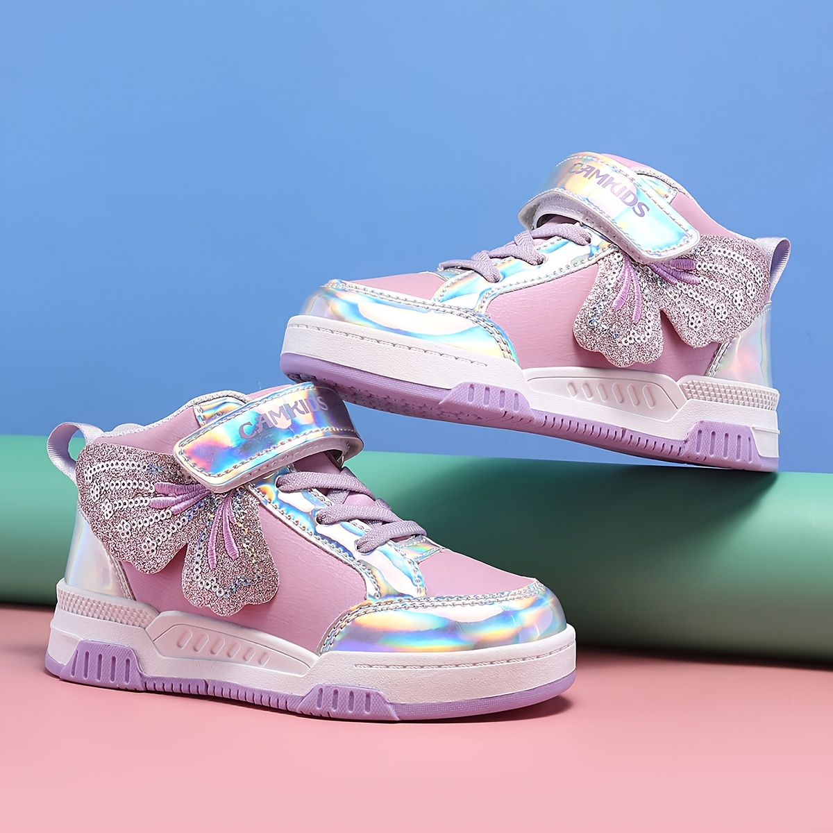 Image of Girls' Breathable Sneakers, Lightweight And Breathable, With Laces, Suitable For Teenagers, Running, And Casual Wear. High-top Shoes Offer Cushioning And Are Suitable For .
