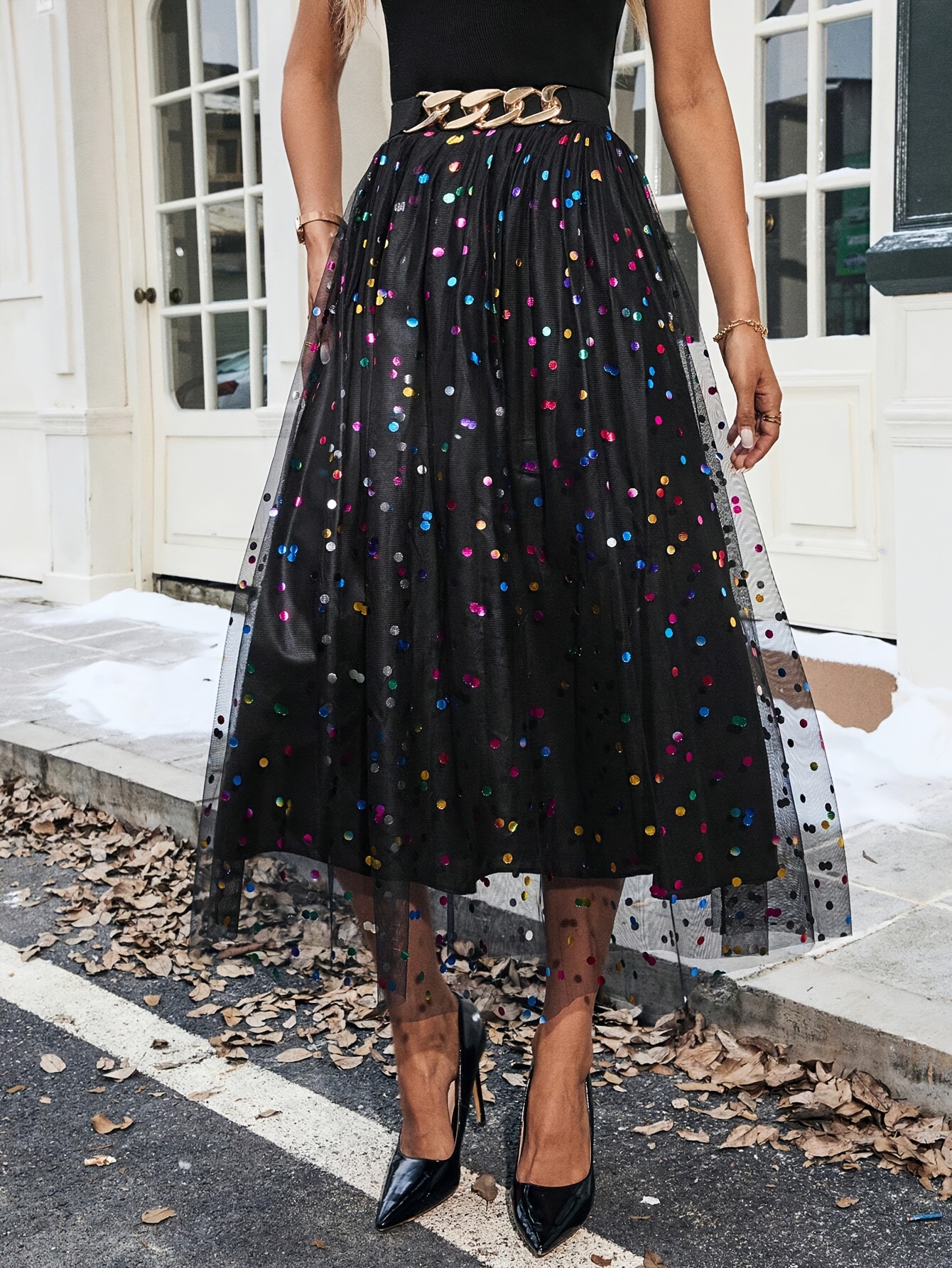 mesh skirt sold on Temu United States