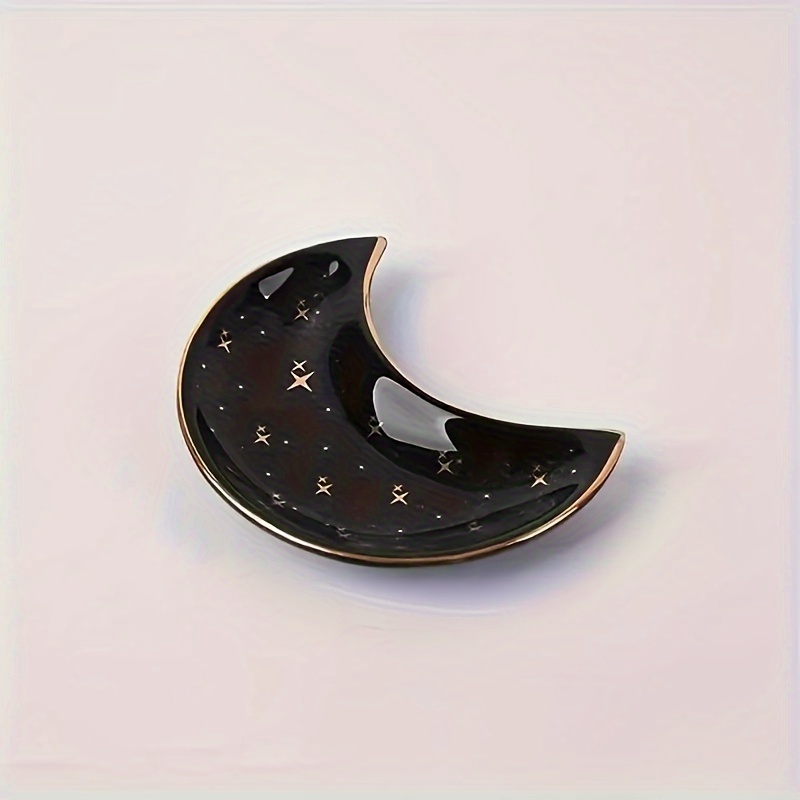 Image of Ceramic Moon Jewelry Holder For Home Decor - Perfect For New Year And Birthday Celebrations, Jewelry Trays