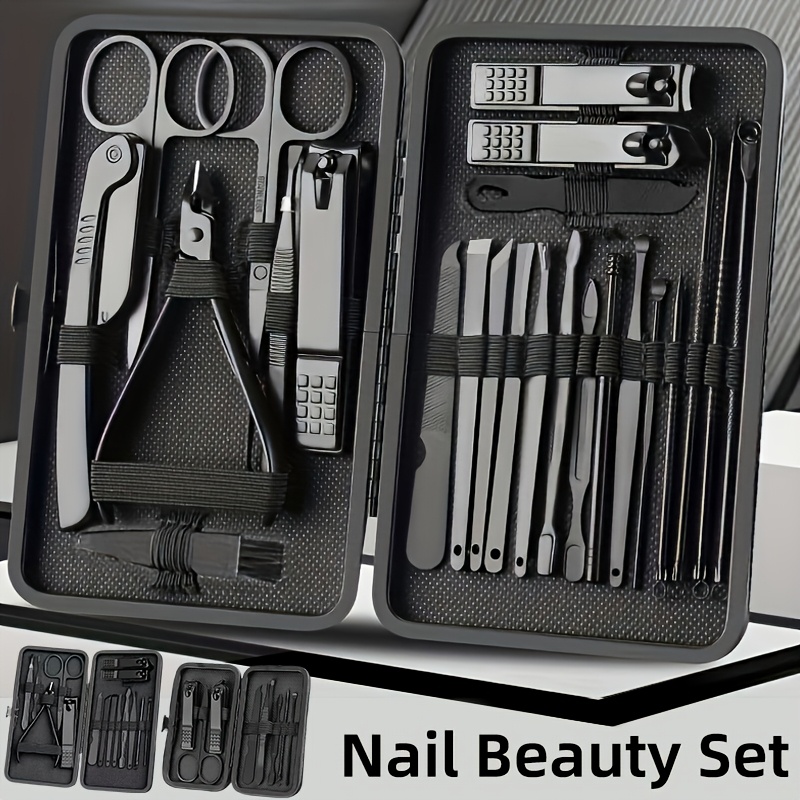 

A Set Of Nail Clippers And Grooming Tools With 8/15/24pcs, Includes A Portable Travel Case, Clippers, And Scissors, A Professional Foot Nail Trimming Kit, And A Travel Grooming Tool Set.