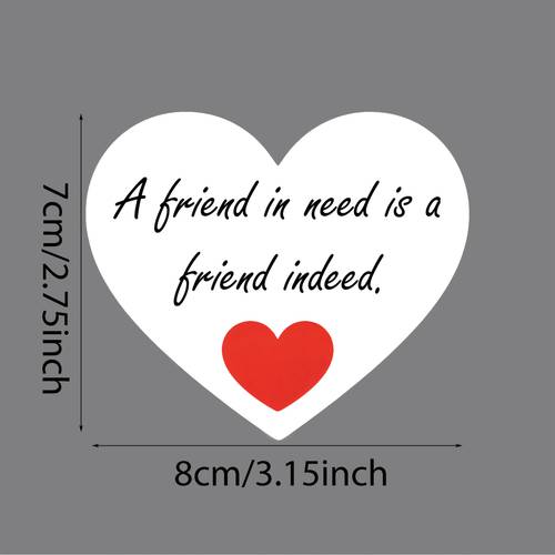 1pc heart shaped friendship sticker is a friend text high quality self sticker for water cups laptops luggage mugs diy decorative decal friendship heart sticker red heart decorative high