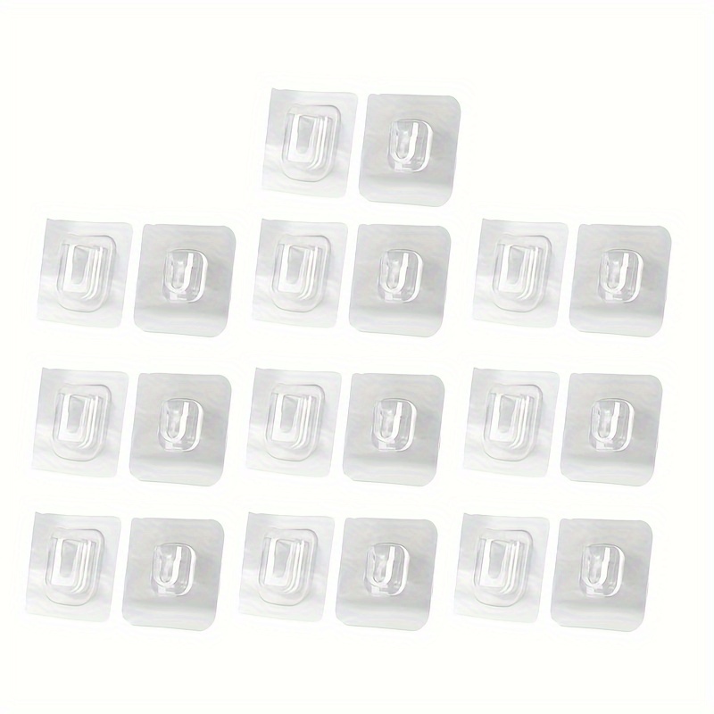 10 Pairs of Powerful Adhesive Hooks with No Trace, No Drilling, Multi-functional Bathroom and Kitchen Waterproof Household Wall Hanging Mobile Adhesive Hooks, Utility Hooks