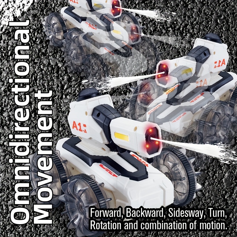 A Super Cool Remote Control Battle Car Amphibious Shooting Tank Waterproof Water Electric Toy Suitable for Children to Fight And Play Rotating Off-road Climbing Car