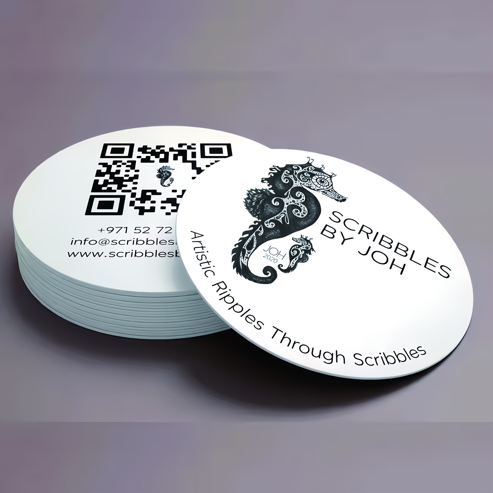 TEMU Cartes de visite rondes personnalisées avec logo et coordonnées, impression , papier de haute qualité. Convient pour , événements, supports