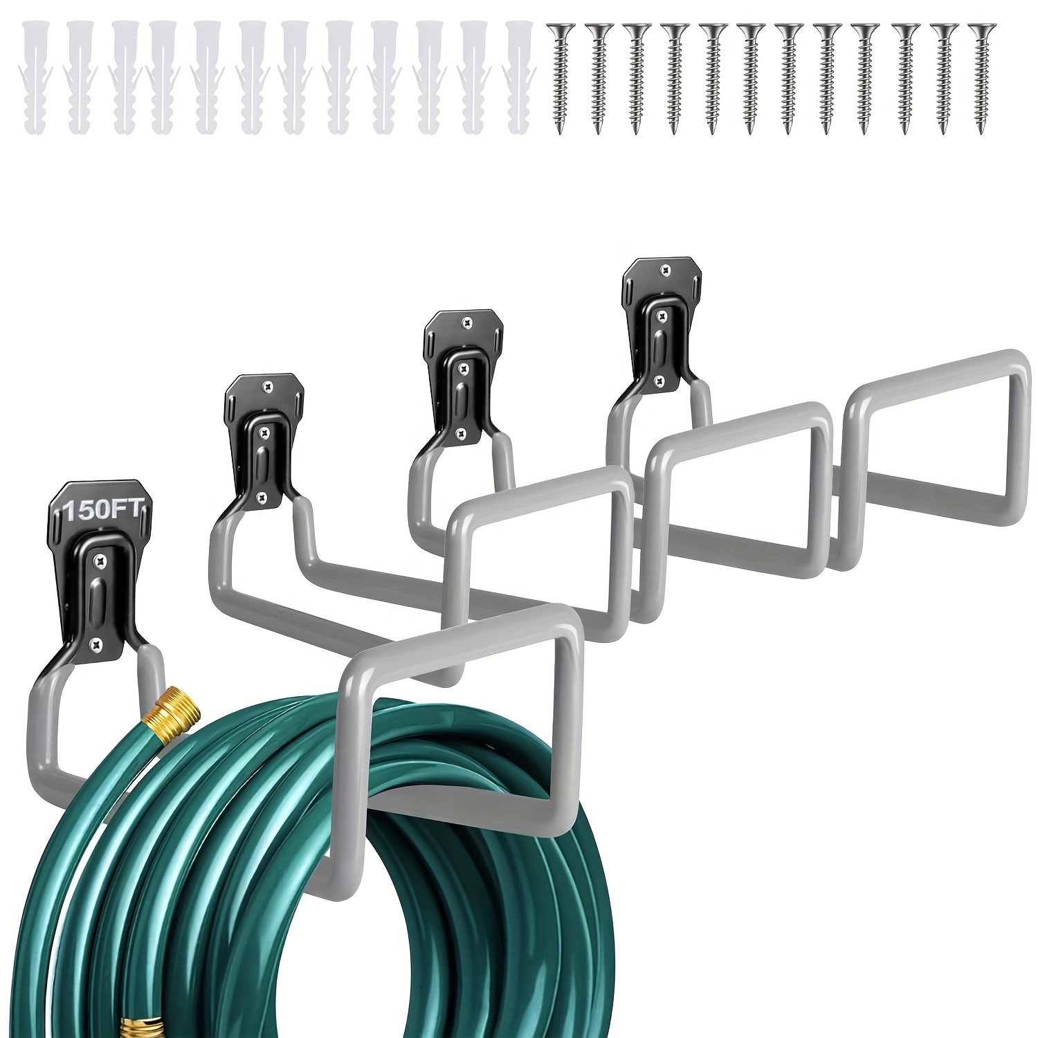 4pcs garden hose holder wall mount metal garden hose reel sturdy