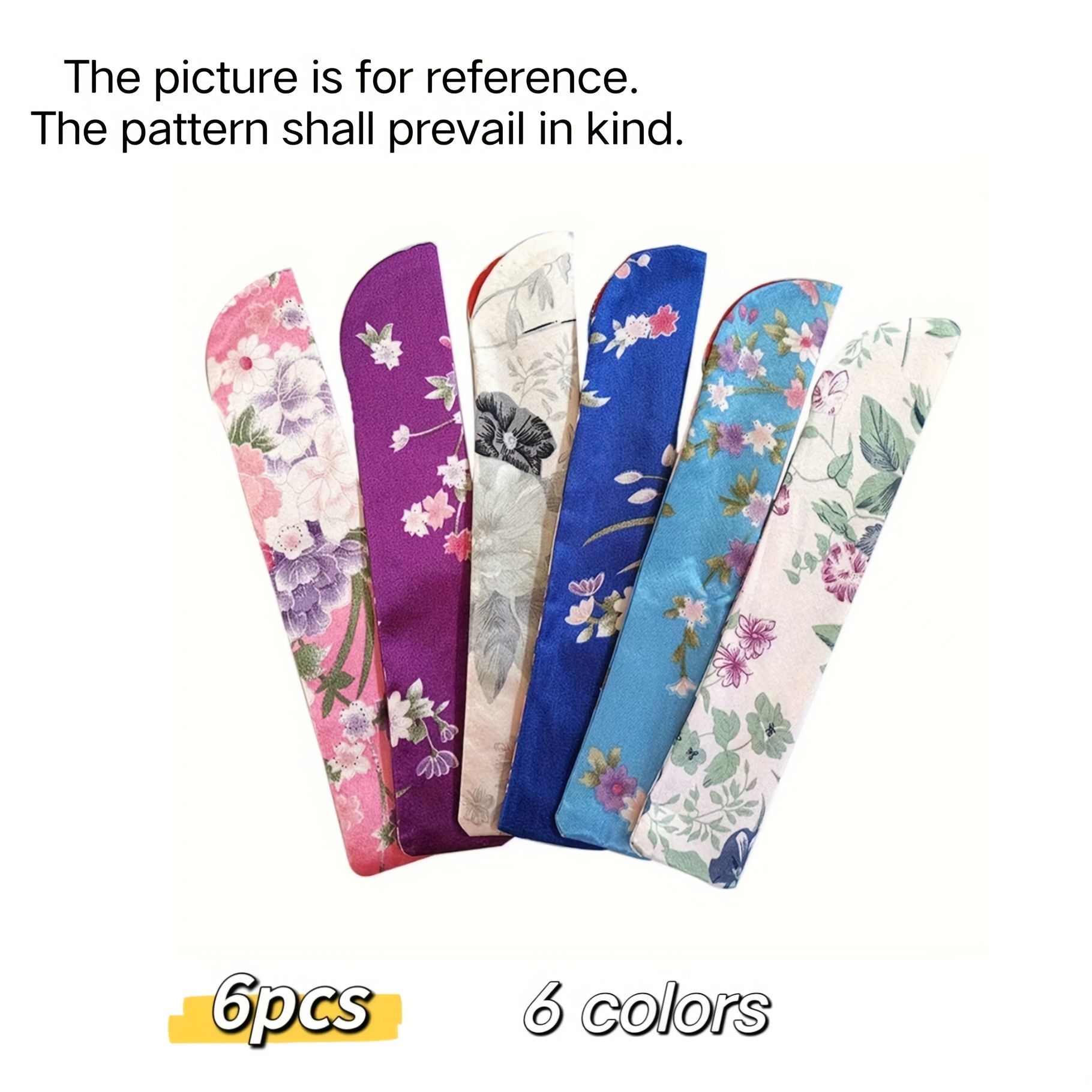 Image of 3pcs/6pcs Cloth Hand Fan Bag, Printed Hand Fan Cover, Hand Fan Storage Bag, Outdoor Storage Supplies, Summer Beach Travel Portable Storage Bag Art Supplies