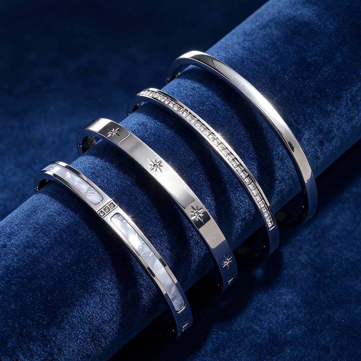 Women's Interlocking Stackable Cuff Bracelet, Hypoallergenic
