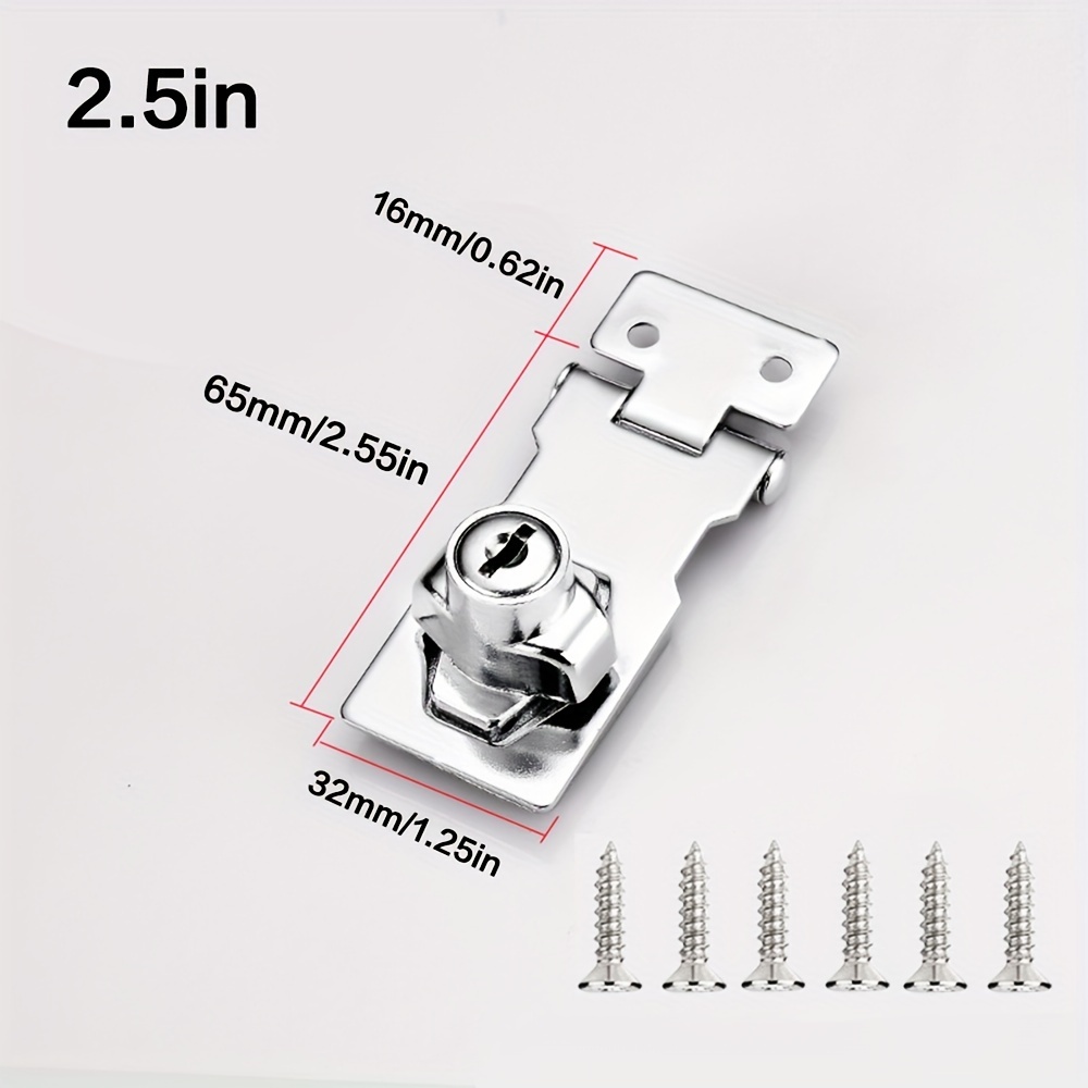 TEMU 1pc Security Furniture Lock, Door Cabinet Mailbox Drawer Lock, Cupboard Locker With 2pcs Keys Hardware Includes 6pcs Screws