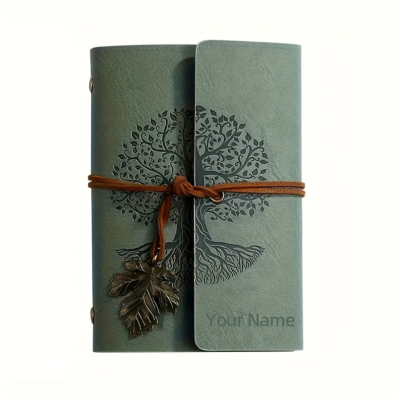 TEMU A Custom A7 Notebook Featuring A Retro Design, Which Personalized With Laser Engraving Of And Initials. Portable And Perfect For A Of Holiday